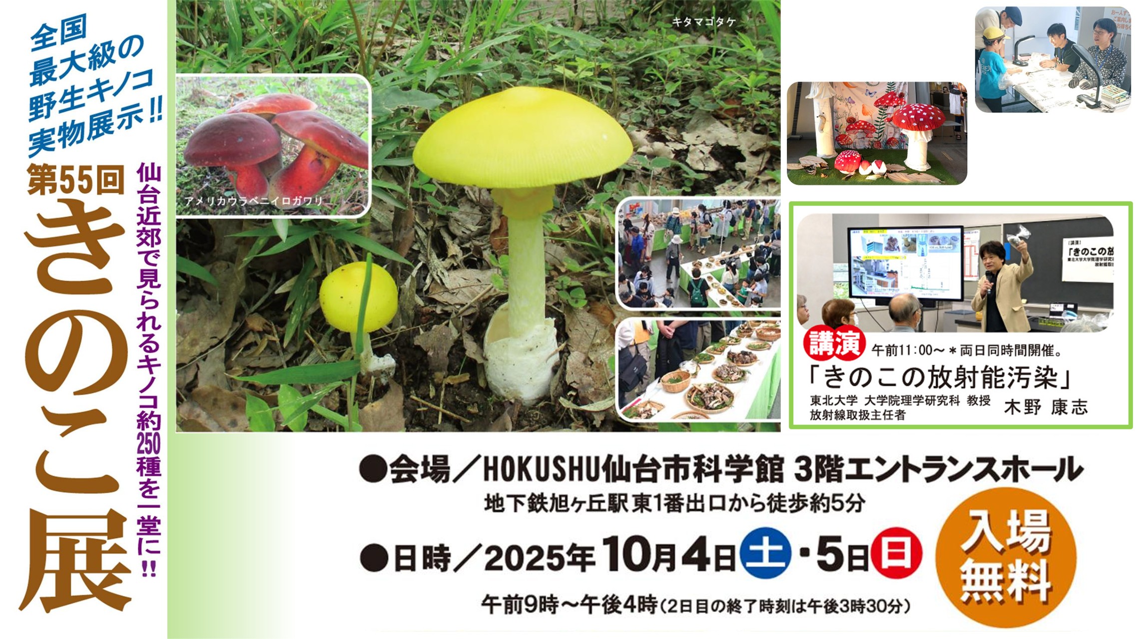 10月4日(土)・10月5日(日)きのこ展